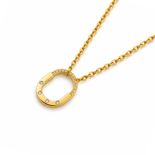 Avielle | Gold Plated Lock Pendant Link Chain Necklace