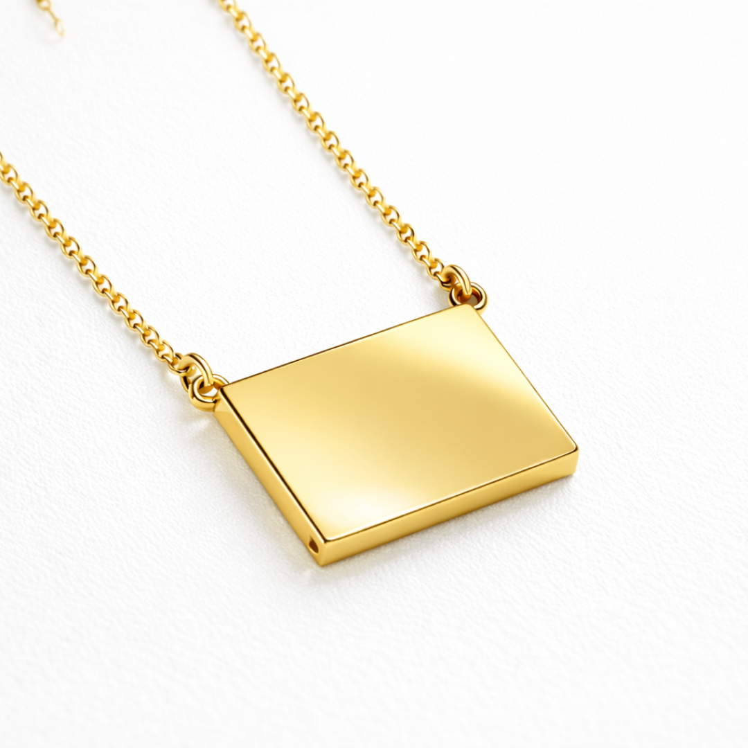 Deena | Gold Plated Photo Frame Locket Necklace