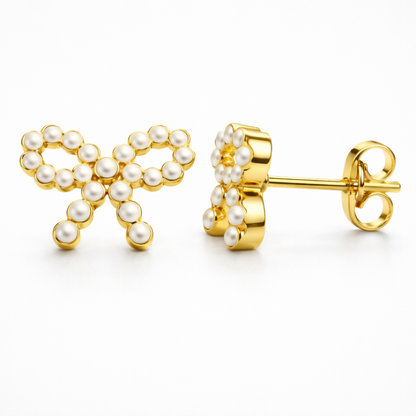 Zora | Bow Pave Stud Earrings
