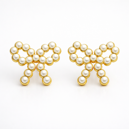 Zora | Bow Pave Stud Earrings