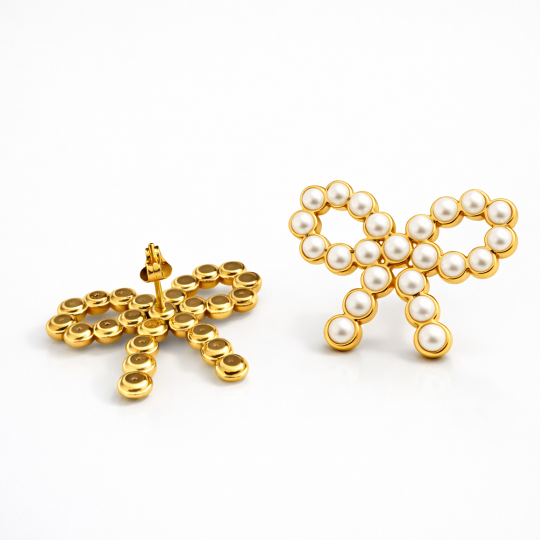 Zora | Bow Pave Stud Earrings