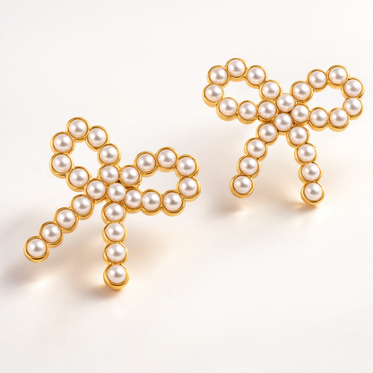 Zora | Bow Pave Stud Earrings