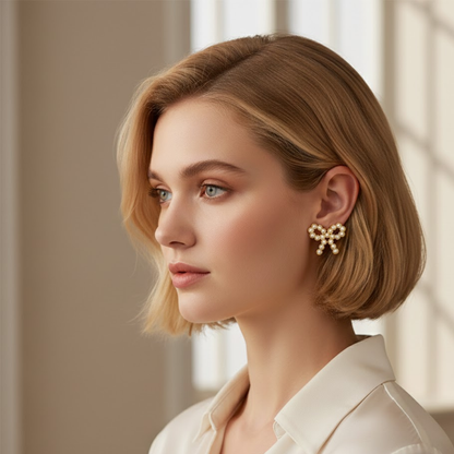 Zora | Bow Pave Stud Earrings