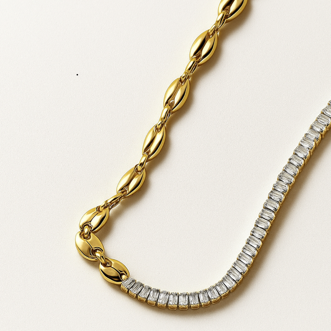 Kim | 18K Gold Plated Snake Waterproof Necklace with Zircons