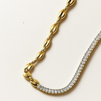 Kim | 18K Gold Plated Snake Waterproof Necklace with Zircons