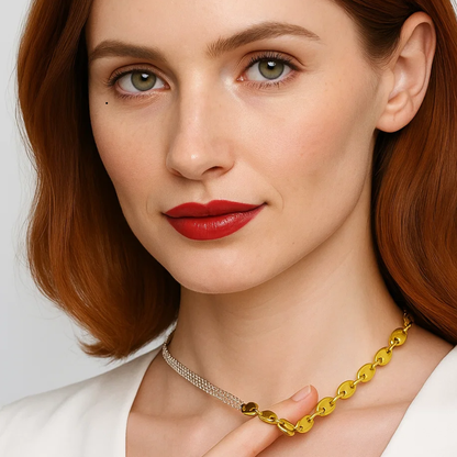 Kim | 18K Gold Plated Snake Waterproof Necklace with Zircons