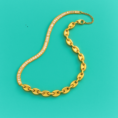 Kim | 18K Gold Plated Snake Waterproof Necklace with Zircons