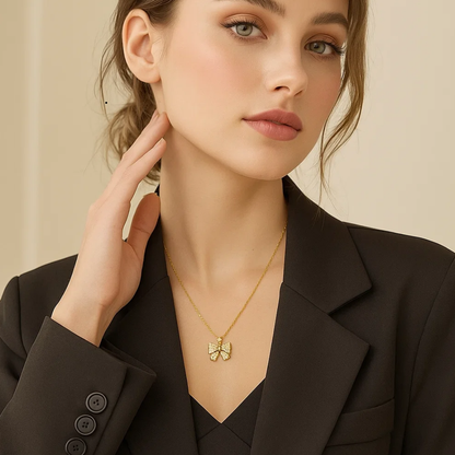 Margaret | Tarnish- Free Bow Ribbon Necklace