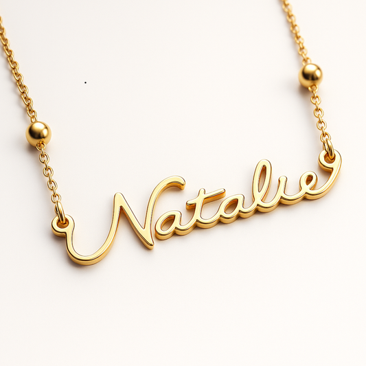 Ivara Personalised Name Necklace, Custom Name Necklace - 18K Gold Plated Waterproof Necklace