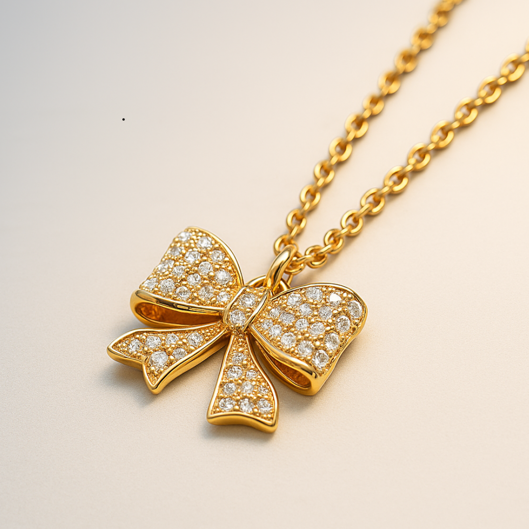 Margaret | Tarnish- Free Bow Ribbon Necklace