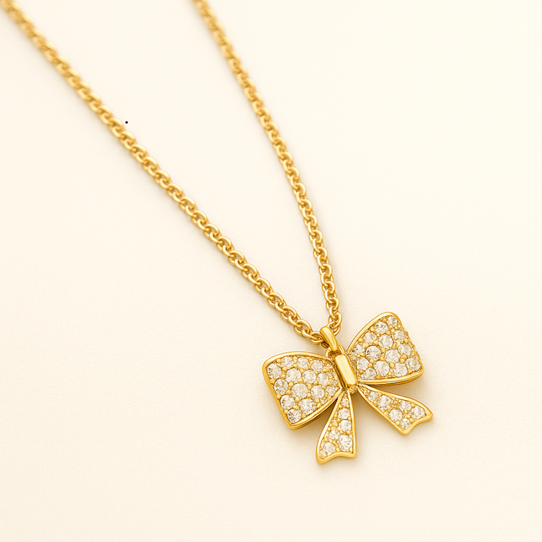 Margaret | Tarnish- Free Bow Ribbon Necklace