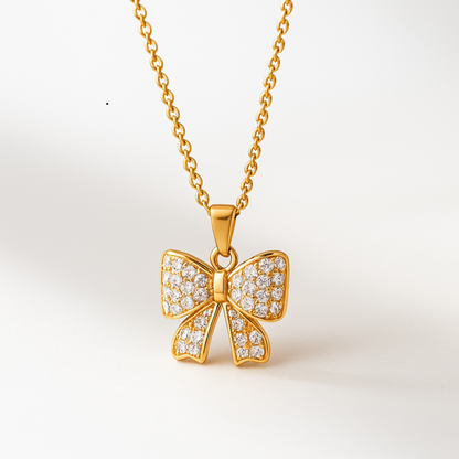 Margaret | Tarnish- Free Bow Ribbon Necklace