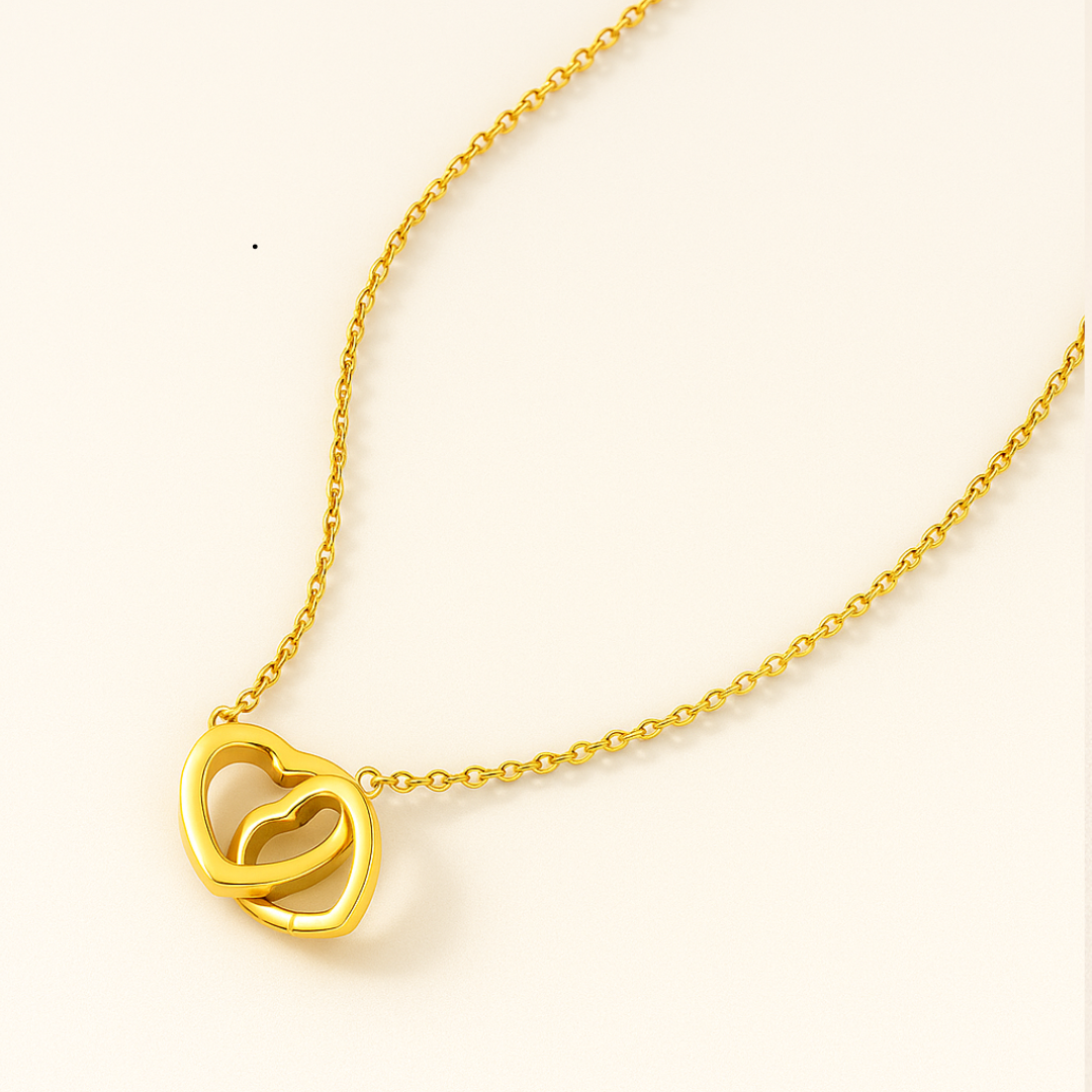 Aria | Gold Plated Interlocking Heart Pendant