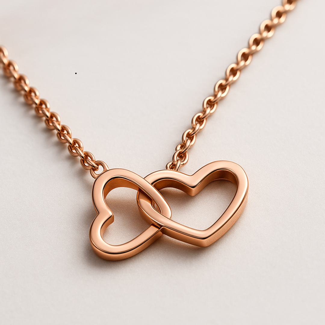 Aria | Gold Plated Interlocking Heart Pendant