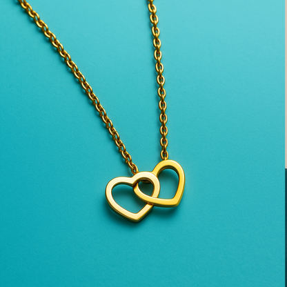 Aria | Gold Plated Interlocking Heart Pendant