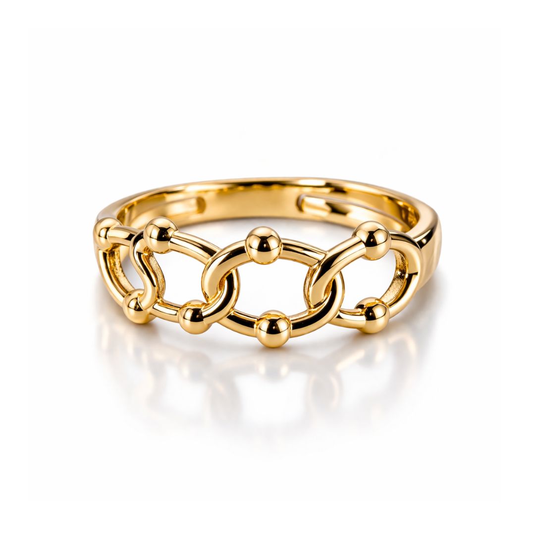 Myra | Gold Plated Cuban Link Resizable Ring