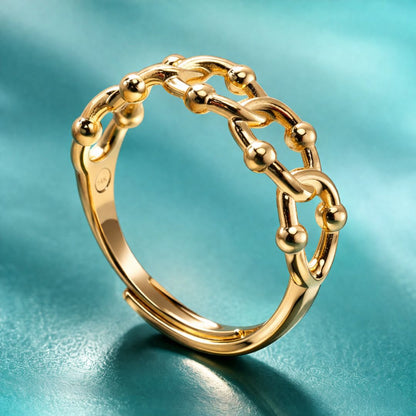 Myra | Gold Plated Cuban Link Resizable Ring