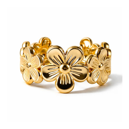 Emily | Gold Plated Flower Eternity Resizable Ring