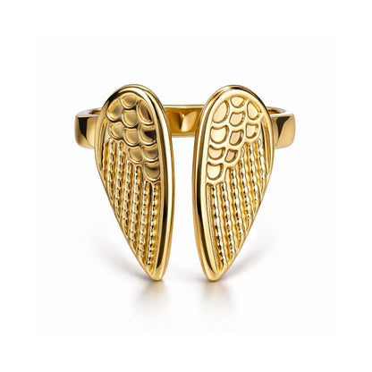 Juniper | Gold-Plated Angel Wings Resizable Ring