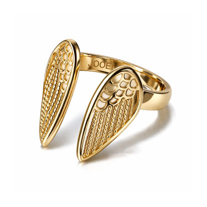 Juniper | Gold-Plated Angel Wings Resizable Ring