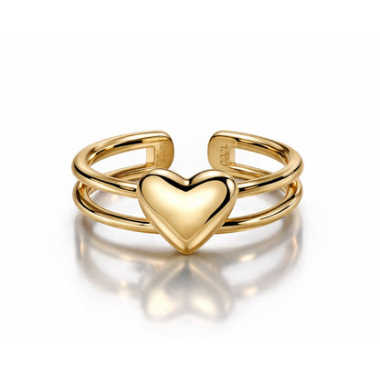 Hazel | Gold-Plated Solid Heart Resizable Ring
