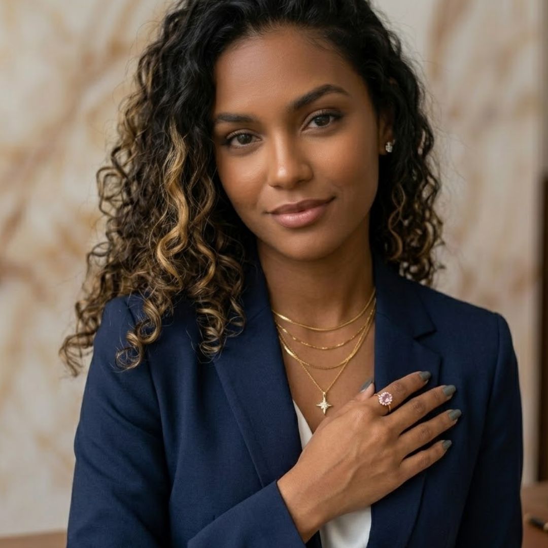 Brooke | Gold-Plated Oval Halo Open Cuff Ring