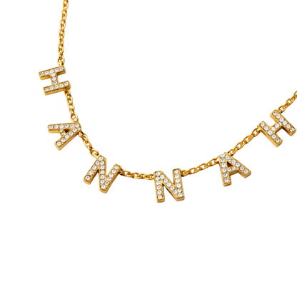 Amira | Gold Plated Suspended Personalised ICY Name Necklace
