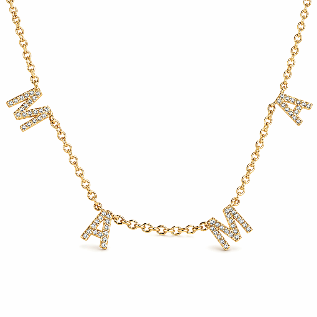Amira | Gold Plated Suspended Personalised ICY Name Necklace