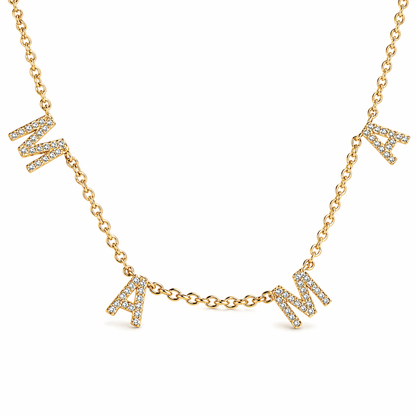 Amira | Gold Plated Suspended Personalised ICY Name Necklace