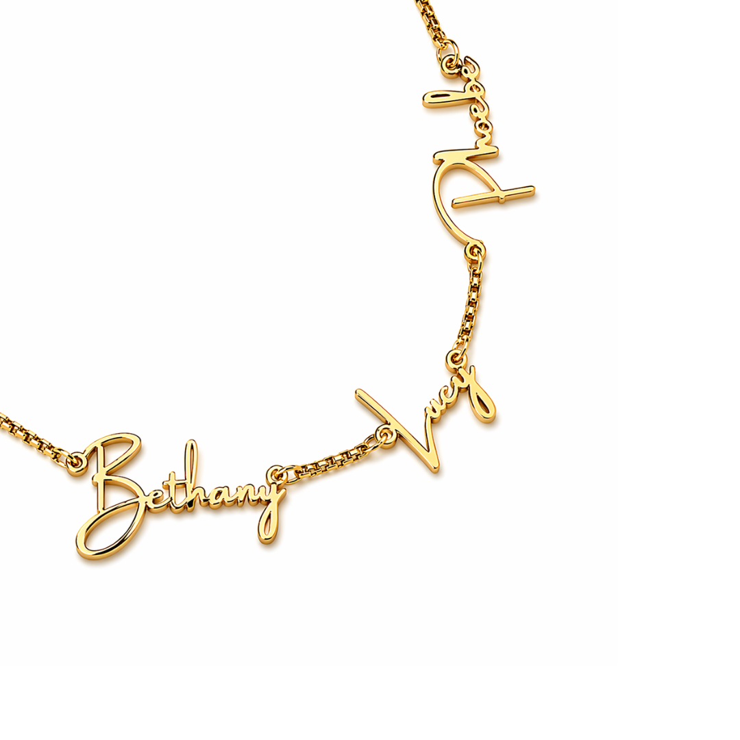 Dorothy | Gold Plated Multiple Name Personalised Necklace