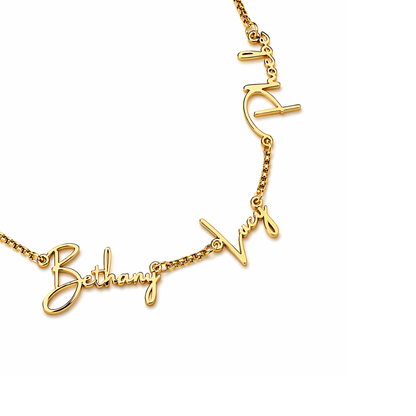 Dorothy | Gold Plated Multiple Name Personalised Necklace
