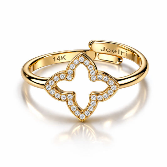 Jimena | Gold Plated Four-Leaf Clover Ring