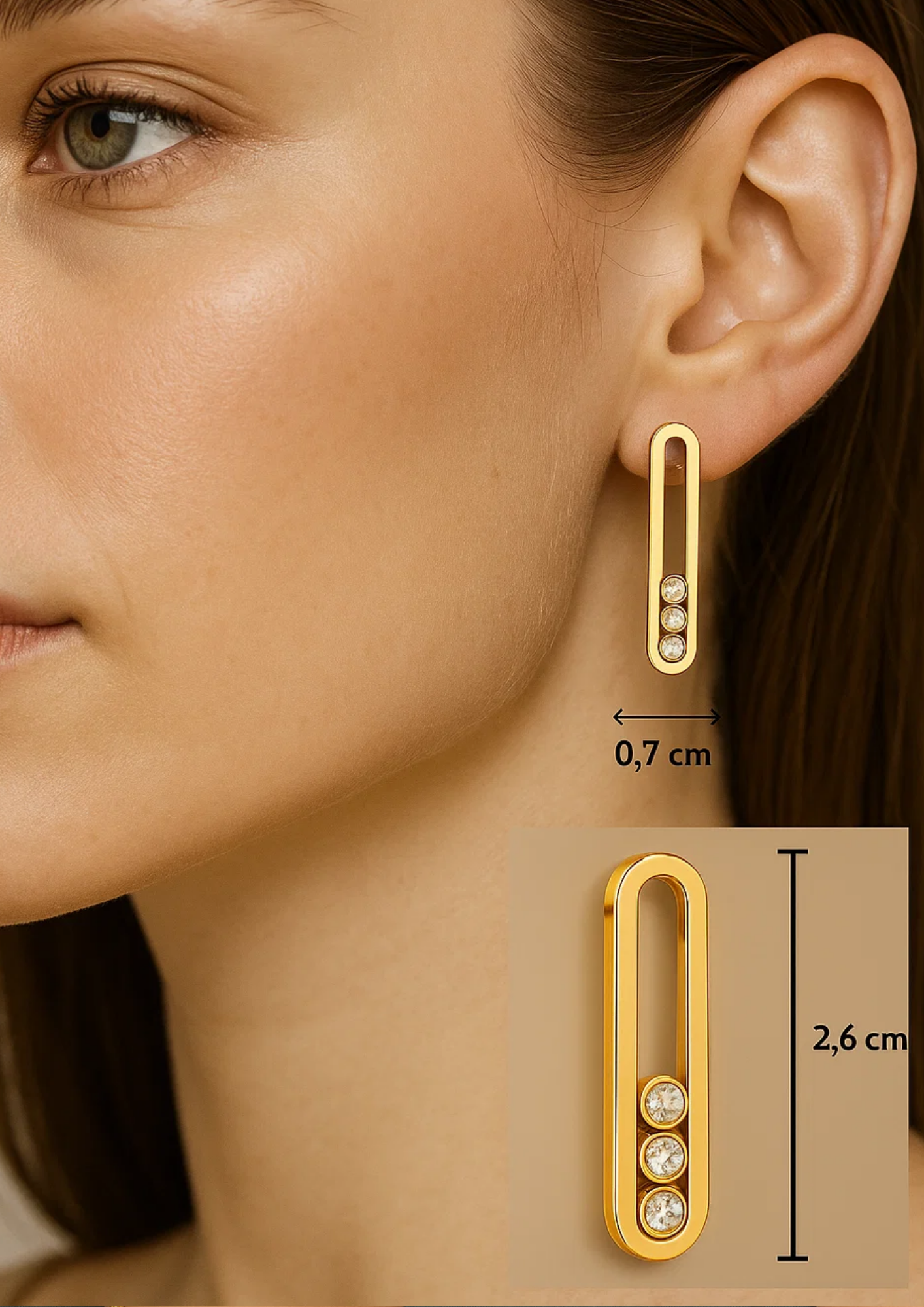 Montana | 18K Gold Plated Moving Ball Waterproof Stud Earrings