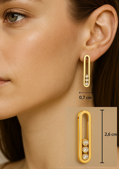 Montana | 18K Gold Plated Moving Ball Waterproof Stud Earrings