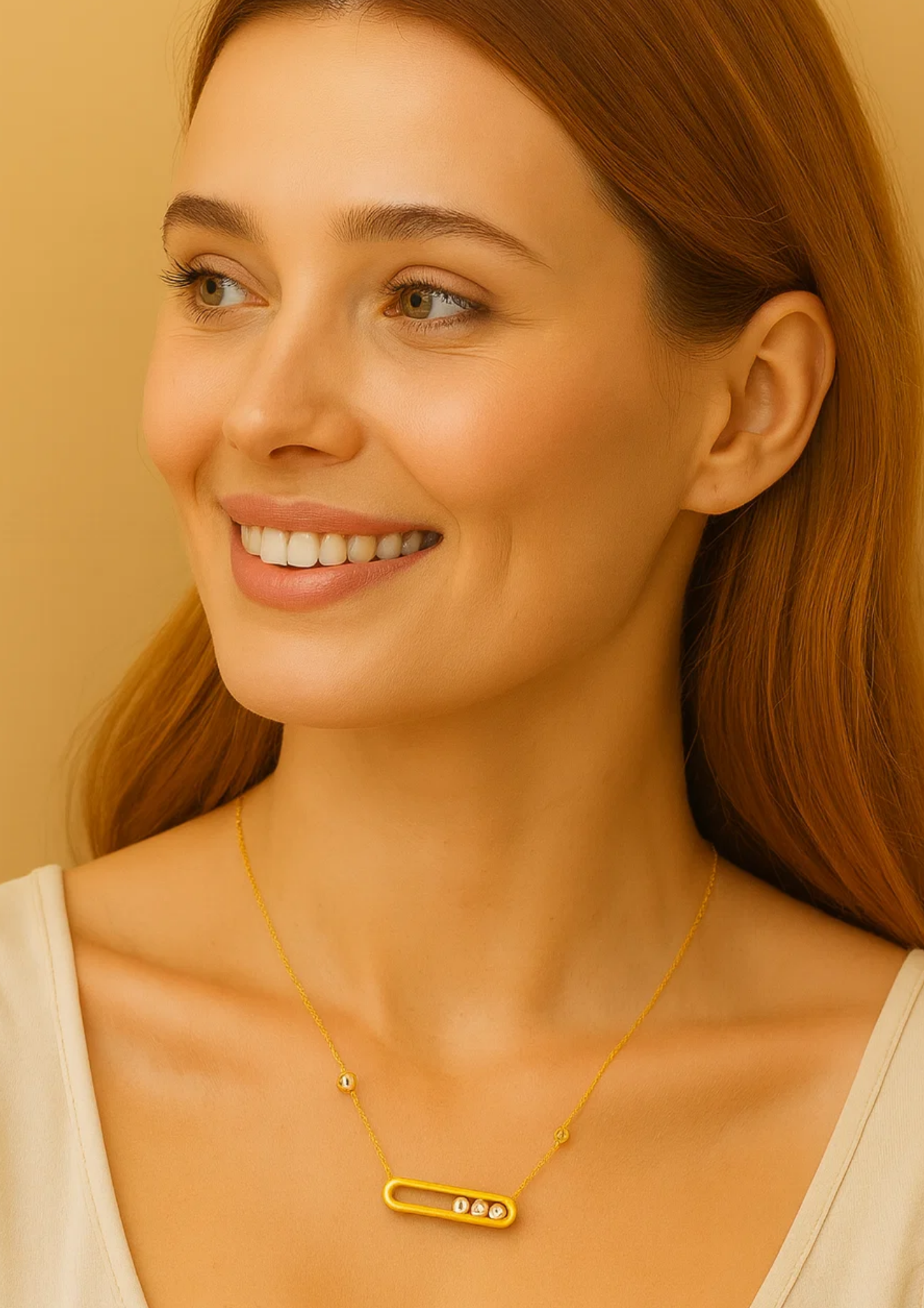 Gifting Set - Gold (18K) Plated Sliding Ball (Necklace, Earring. Bracelet)