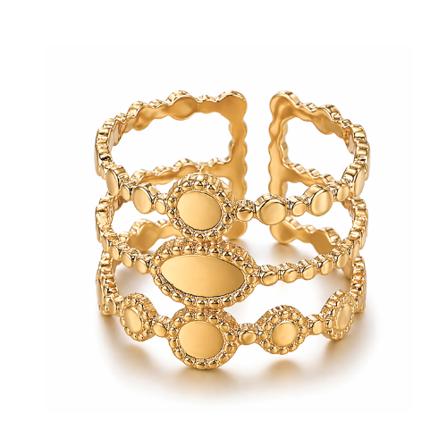 Ruby | Gold-Plated Boho Open Cuff Ring