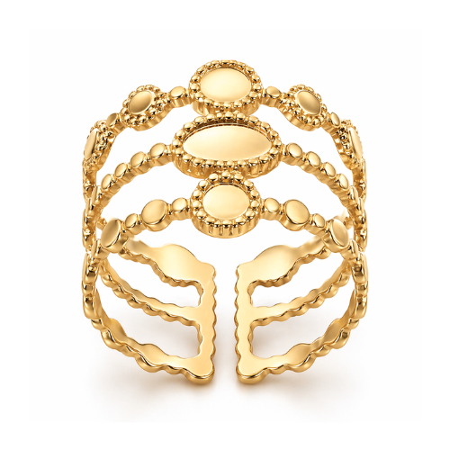 Ruby | Gold-Plated Boho Open Cuff Ring