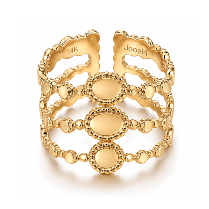 Ruby | Gold-Plated Boho Open Cuff Ring