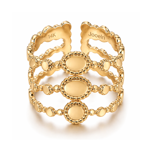 Ruby | Gold-Plated Boho Open Cuff Ring