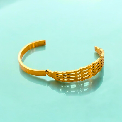 Bree | Gold-Plated Hollow Thick Cuff Bangle Bracelet