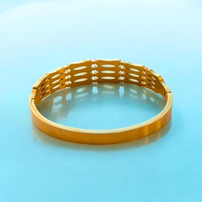 Bree | Gold-Plated Hollow Thick Cuff Bangle Bracelet