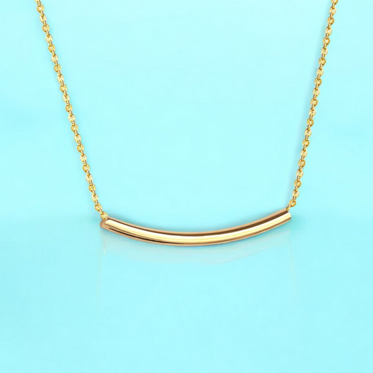 Ohana | Gold Plated Tube Pendant Necklace