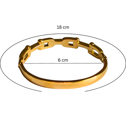 Portia | Gold Plated U-Link Cuff Bangle Bracelet