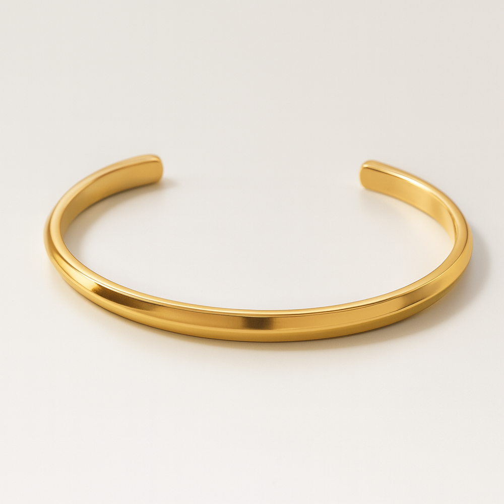 Serena | Gold Plated Geometric Twisted Irregular Bracelet Bangle