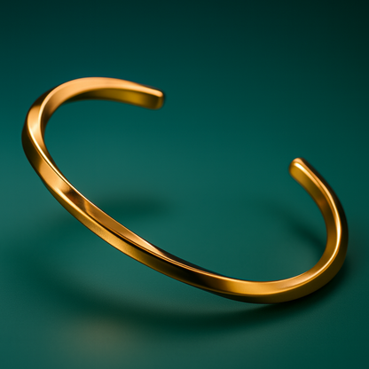 Serena | Gold Plated Geometric Twisted Irregular Bracelet Bangle