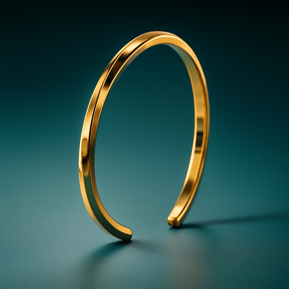 Serena | Gold Plated Geometric Twisted Irregular Bracelet Bangle