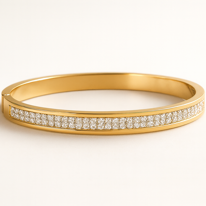 Nadia | 18K Gold Plated Crystal Band Bracelet Bangle