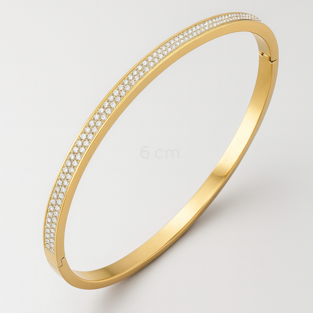 Nadia | 18K Gold Plated Crystal Band Bracelet Bangle