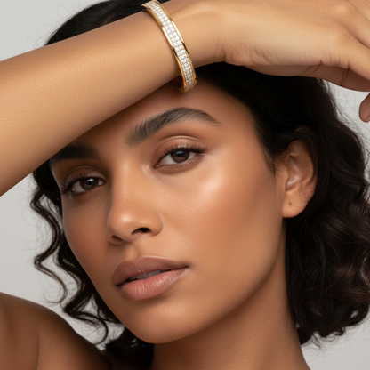 Nadia | 18K Gold Plated Crystal Band Bracelet Bangle