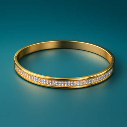 Nadia | 18K Gold Plated Crystal Band Bracelet Bangle
